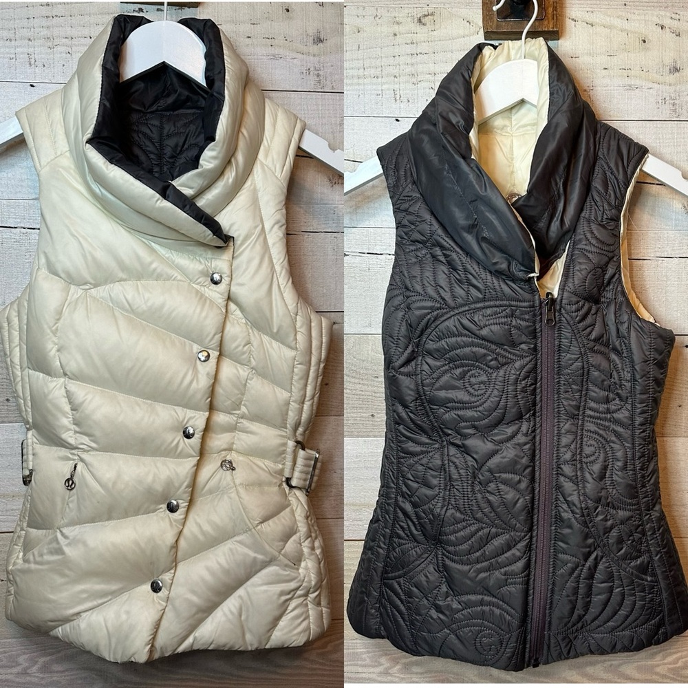 Lululemon Get Down Reversible Vest Cream/grey 
Size 4